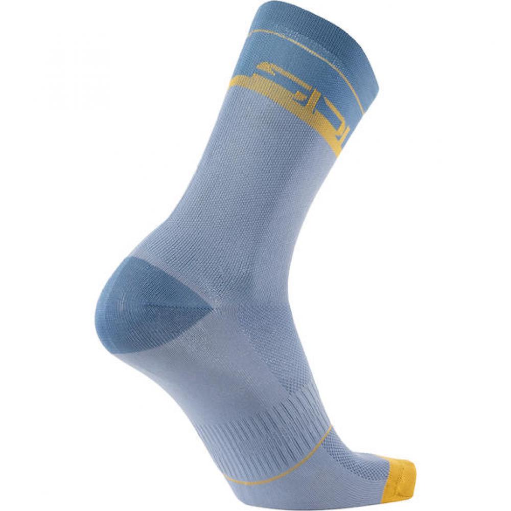 Sidi Socken VIATOR grey/blue 40-43 Grau/Blau - atmungsaktive Radsocken mit Komfort