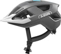 Abus Fahrradhelm Aduro 3.0 race gray L=58-62cm mit weißem Visier.