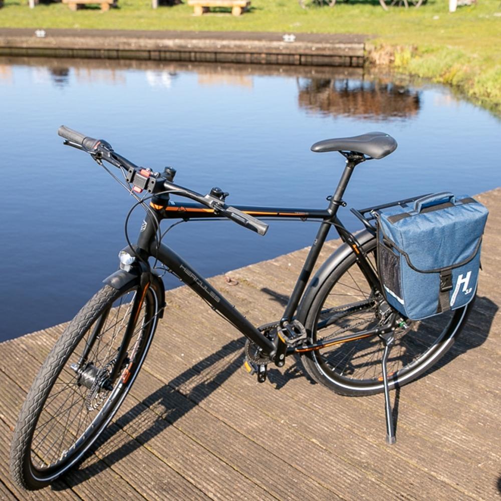 Haberland Einzeltasche 14l Basic 3.0 blau - praktische Fahrradtasche mit klappbarem Volumen