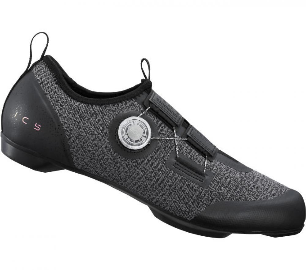 SHIMANO IC5011 Damen Road SPD Fahrradschuh schwarz, Gr. 36, mit BOA-Drehverschluss und Strick-Obermaterial.