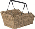 BASIL Hinterradkorb Cento Rattan Look MIK 2.0 - Kunststoff-Rattan wetterfest - 22 Liter Maße 41 × 25 × 12 cm inkl. vormontierter MIK 2.0-Adapterplatte Softgrip-Henkel Standfüße stabiler Rahmen passend für MIK-Systemträger - Adapterplatte