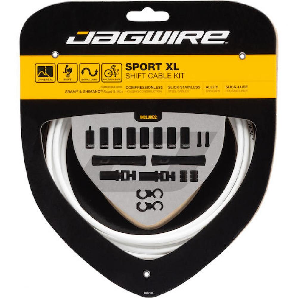 Jagwire Schaltzugset Road & Mountain Sport XL Weiß - Universal für Falträder & Tandems