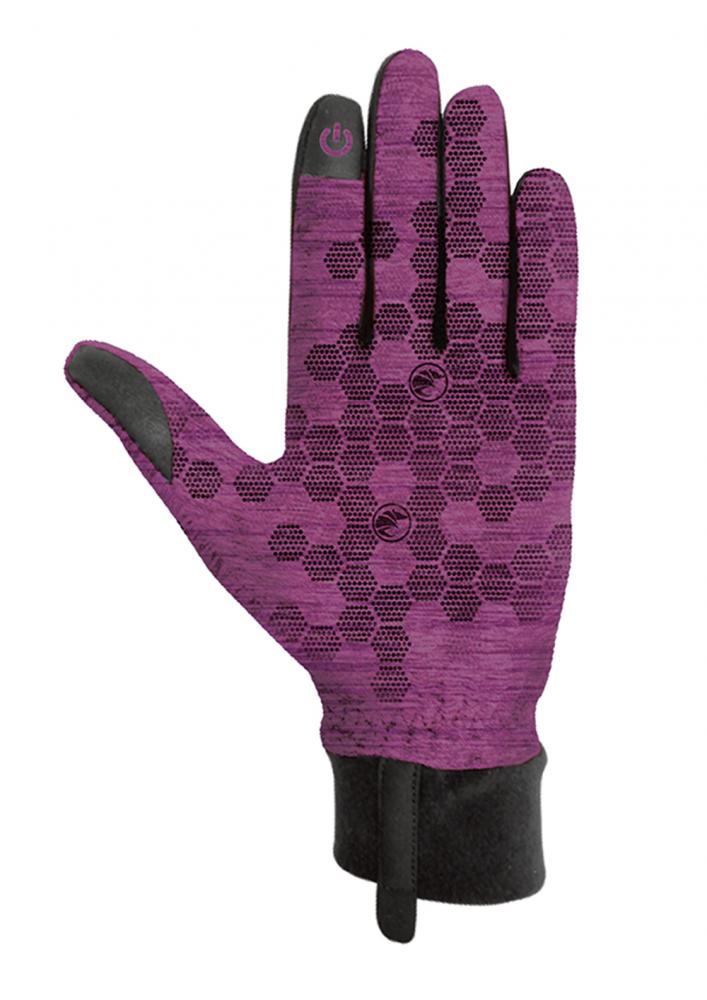 CHIBA Allround Light - Fahrradhandschuhe violett S, Polartec-Fleece, Touchfinger, reflektierend