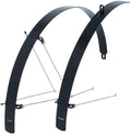 CONTEC Flat Fender Schutzblech-Set 28\" Aluminium, 42 mm breit, schwarz, extrem stabil, gradlinig und flach, inklusive Streben