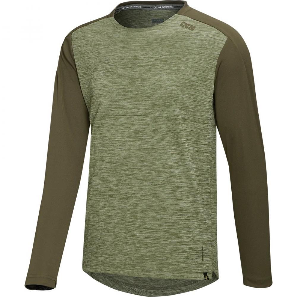 IXS Sports Division iXS Flow X Long Sleeve Jersey S Olive-Dark Olive - atmungsaktives Bike-Trikot