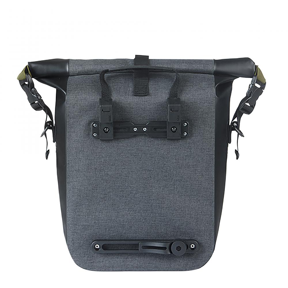 Basil Navigator Storm MIK Hooks 12?13 Liter - wasserdichte Single-Gepäckträgertasche mit Rolltop - Kompression & Schultergurt - Gepäckträgertasche - Fahrradtasche