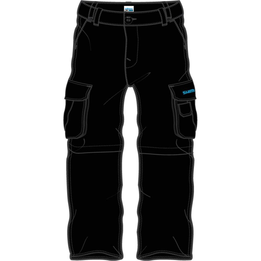 SHIMANO SHIMANO WORKSHOP ZIP PANTS Hose BLACK S 65% PES 35% Cotton