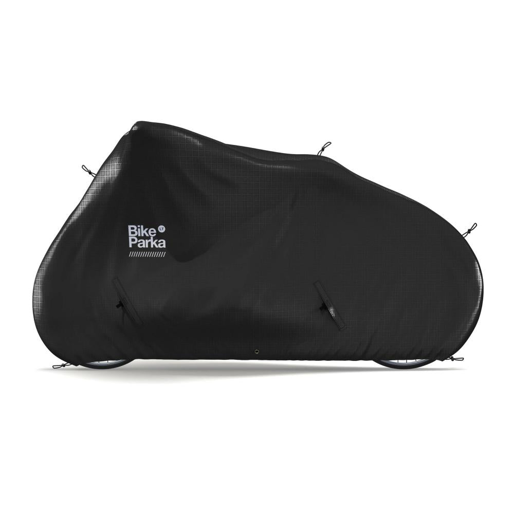 BikeParka Fahrradabdeckung LONGTAIL Ink Black: Zuverlässiger schwarzer Wetterschutz für Longtail-Bikes.