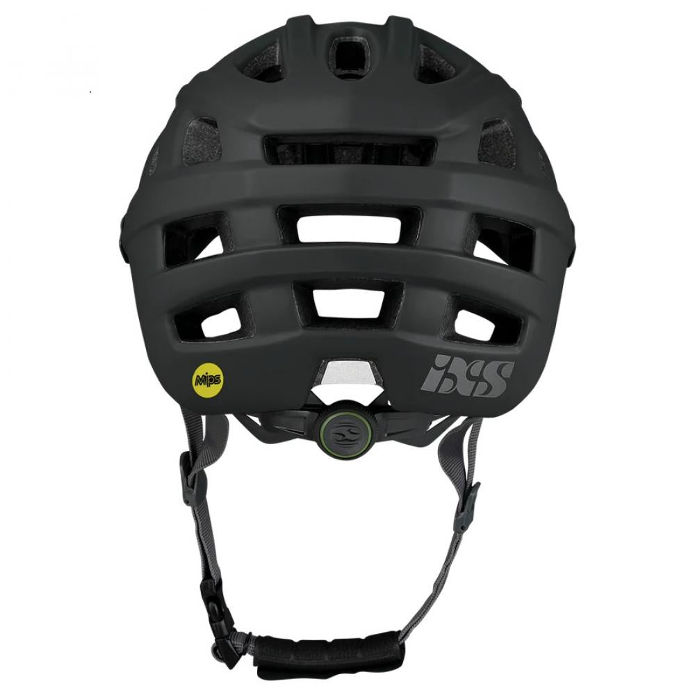 Sicherer schwarzer IXS Trail EVO MIPS All-Mountain & Trail Helm M/L Rückansicht.