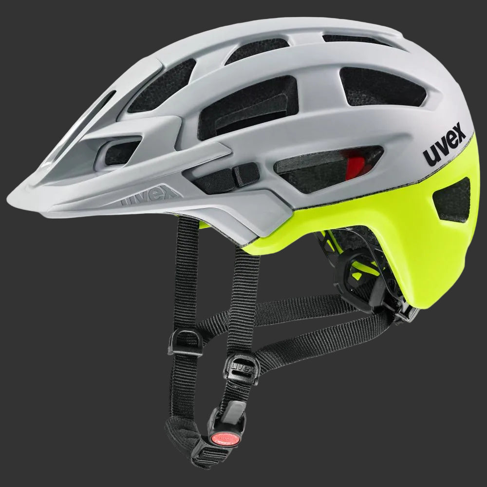 uvex finale 2.0 MTB-Helm in mattem Rhino-Grau und Neon-Gelb, Größe 56-61 cm.