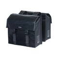Schwarze, wasserdichte Basil Urban Load DB Fahrrad-Doppeltasche, 48-53 Liter, reflektierend, Universal Bridge System.