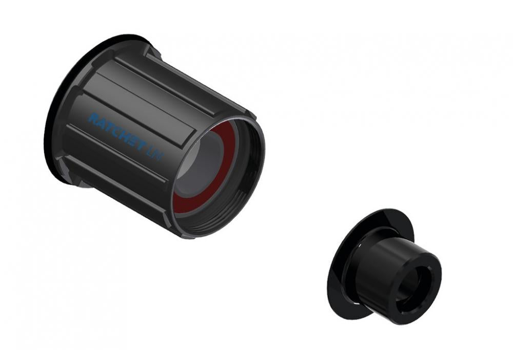 DT Swiss Freilauf Umrüstkit Shimano Ratchet LN 12x142/148mm, schwarz, moderne Ausführung.