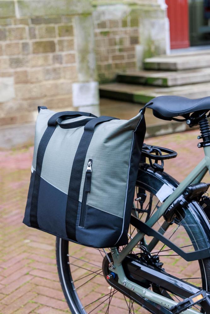 New Looxs Radtasche Oslo Kota Black/Green 18L Black - vielseitiger Fahrrad-Shopper