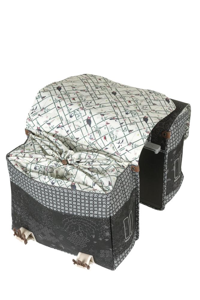 BASIL Bohème Double Bag MIK 2.0 - 35 Liter Doppeltasche wasserabweisend mit Reflektion & MIK 2.0-Adapterplatte