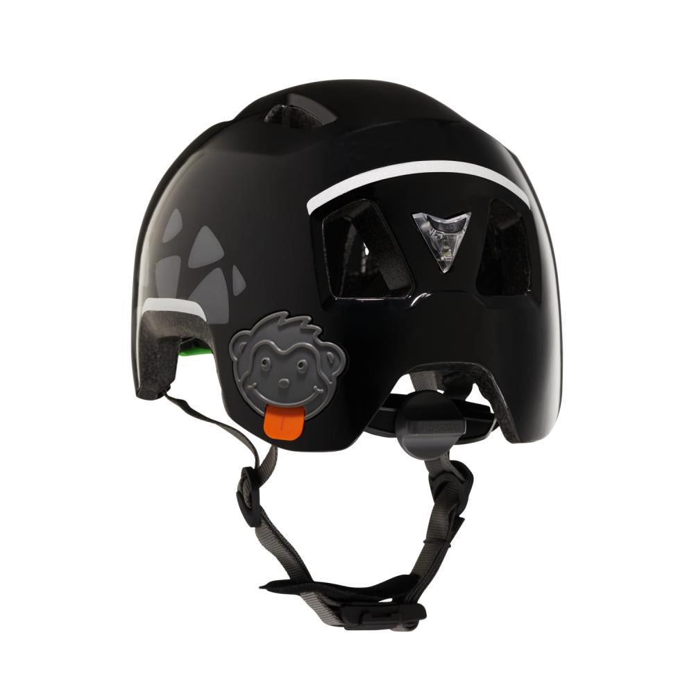 AFFENZAHN Helm Panther Schwarz Größe M 50-56cm Kopfumfang mit Sicherheits-Rücklicht