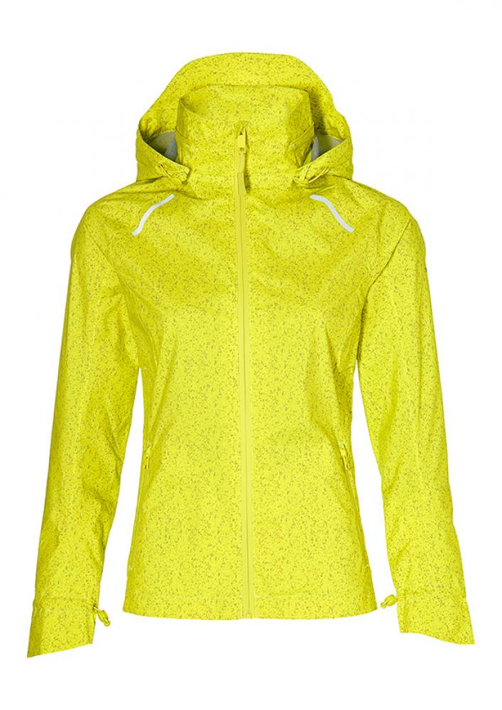 Basil Bekleidung Skane HiVis Damen Regenjacke neongelb M - 360° reflektierend - wasserdicht & atmungsaktiv (10.000 WP/MVP) Bionic Finish® Eco taillierter Schnitt & helmtaugliche Kapuze