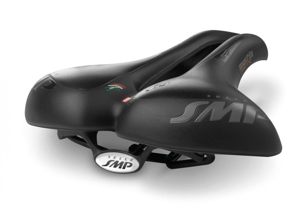 Schwarzer Selle SMP MartinTouring Large Gel Unisex Fahrradsattel.