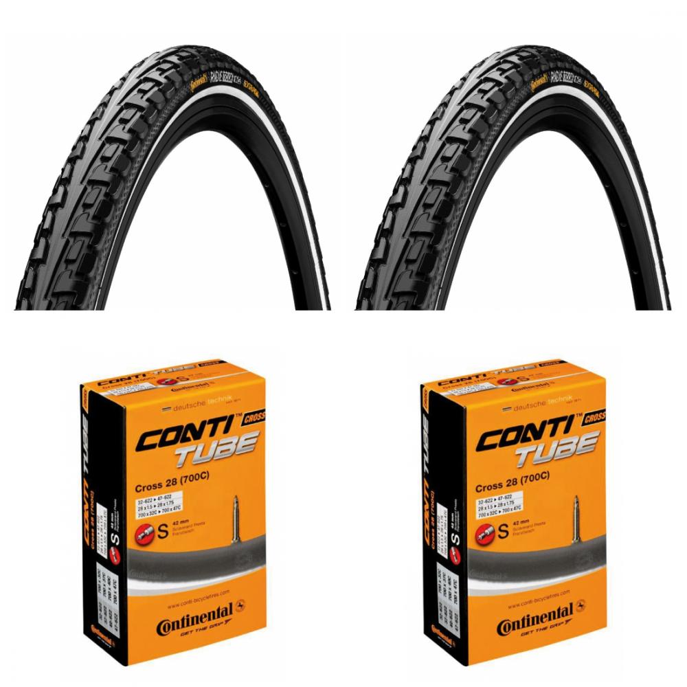 Continental RIDE TOUR Fahrradreifen 28 Zoll 32-622 und Conti Tube Cross 28 Schläuche 700x32/47C.