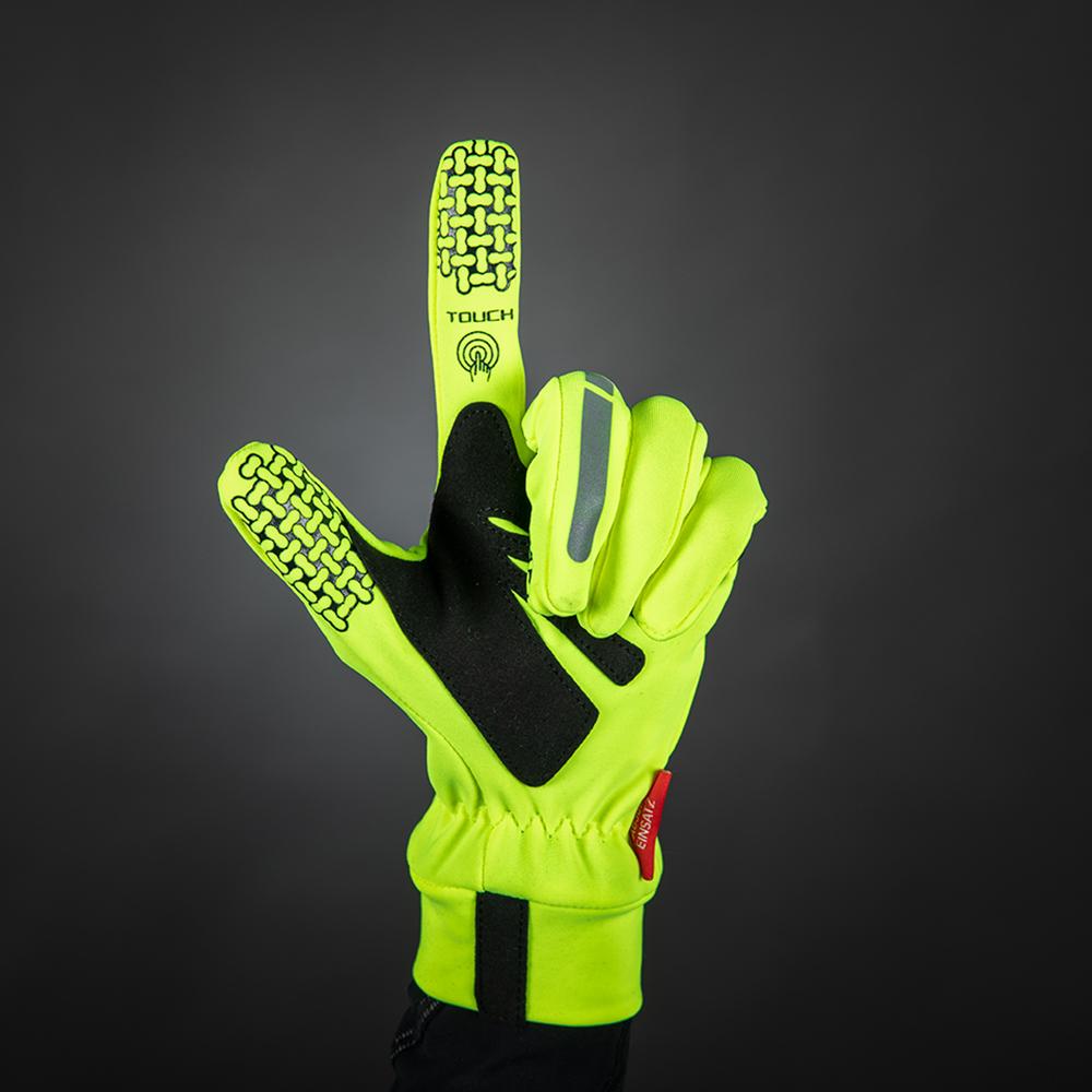 CHIBA Thermofleece - Radhandschuhe neongelb XL mit Touchfunktion