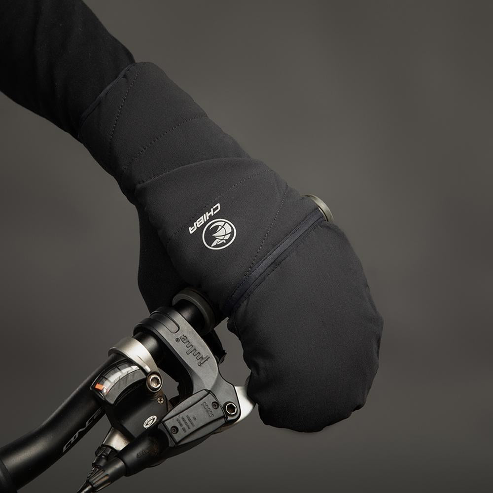 CHIBA Polarfleece Titan - Radhandschuhe XS schwarz, Polartec & Primaloft, winddicht, Touchfunktion