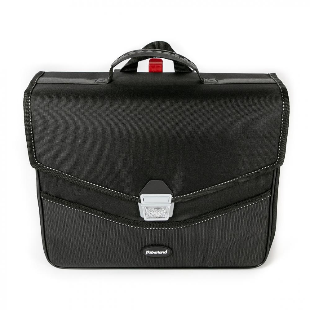Haberland Einzeltasche 14l Comfort schwarz - stabile Gepäckträgertasche mit Kompaktschiene