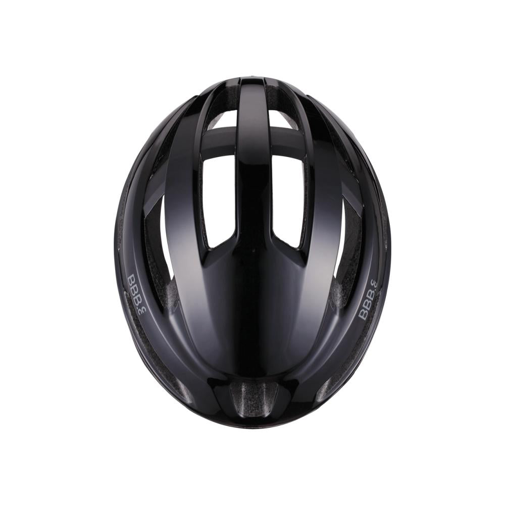 BBB Cycling Helm Maestro L schwarz glanz - sicherer Rennradhelm mit Top-Belüftung