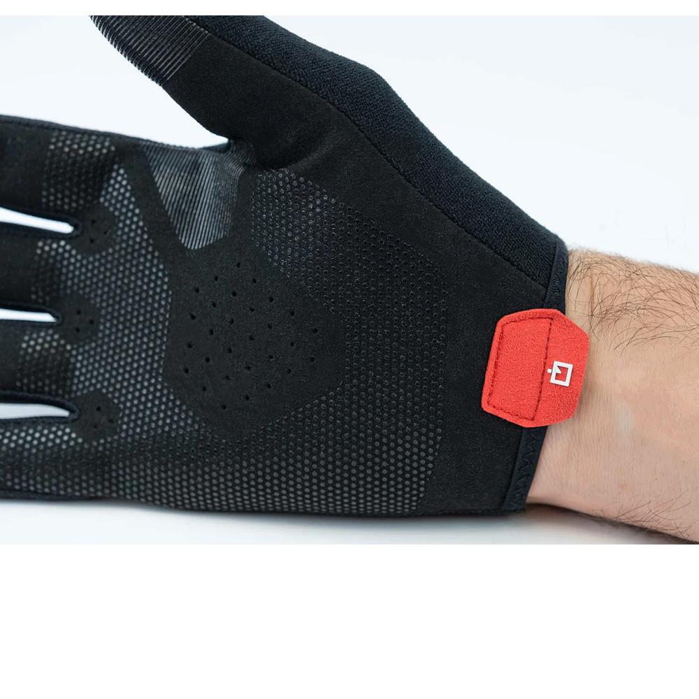 Prologo Proxim Lever Langfingerhandschuhe schwarz, leichte MTB-Handschuhe mit atmungsaktiven Perforationen und rotem Prologo