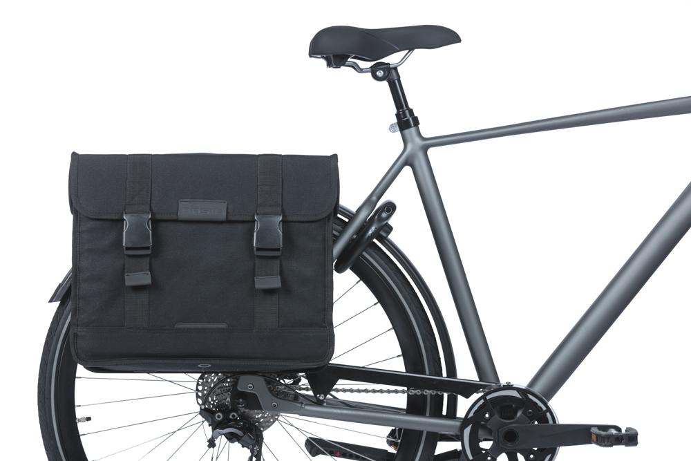 Basil Doppeltasche Kavan Eco Classic - 68 Liter, Organic Canvas, Universal Bridge, schwarz, 24 x 41 x 32 Zentimeter