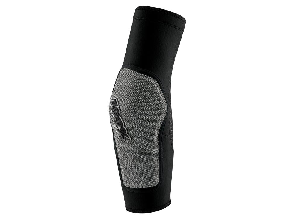 100% Ridecamp elbow pads S black/grey - leichter MTB-Ellbogenschoner mit Top-Belüftung