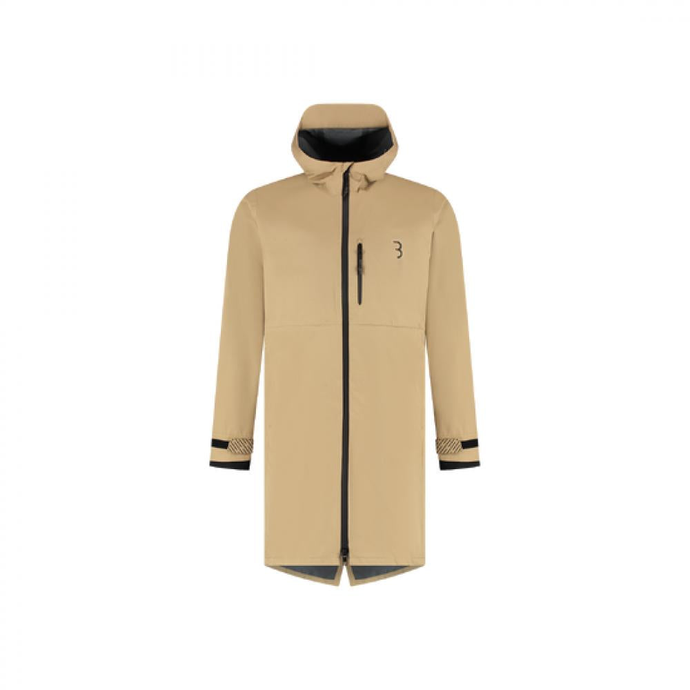 BBB Regenjacke Rainshield Parka XL kamel - wasserdicht, atmungsaktiv, winddicht, verlängertes Rückenteil, verstellbare Kapuze, reflektierende Details, leicht packbar