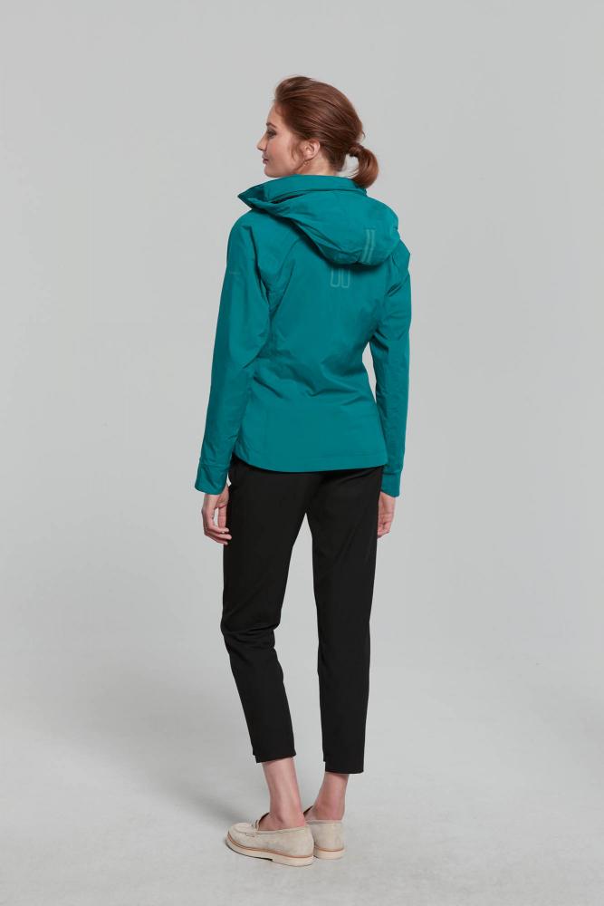 Basil Skane Damen Regenjacke teal green S - atmungsaktiv & wasserdicht (10.000 WP/MVP), T-Fabric mit DWR-Beschichtung, taillierter Schnitt, reflektierend & helmtauglich
