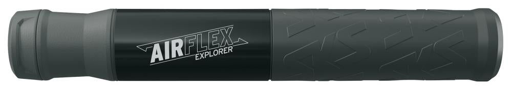 SKS Minipumpe Airflex Explorer 205 mm schwarz Flexibler Schlauch für SV/AV-Ventile, max. 5 bar, leicht mit 132 g, ideal für MTB-Reifen unterwegs