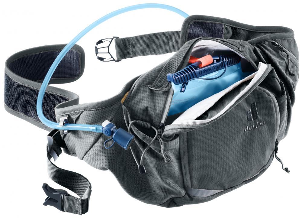 Deuter Pulse Pro 5 Hüfttasche 5 Liter Graphite - Leichtgewicht Bauchtasche mit optimaler Belüftung