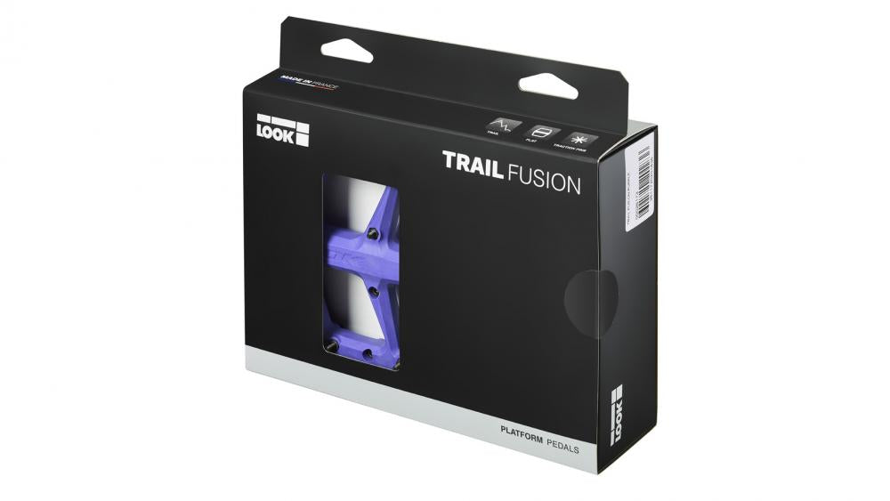 LOOK Trail Fusion Plattformpedale Composite Chromoly 1 Paar, MTB Trail Flatpedale lila, 107 × 105 mm, 8 Pins/Seite
