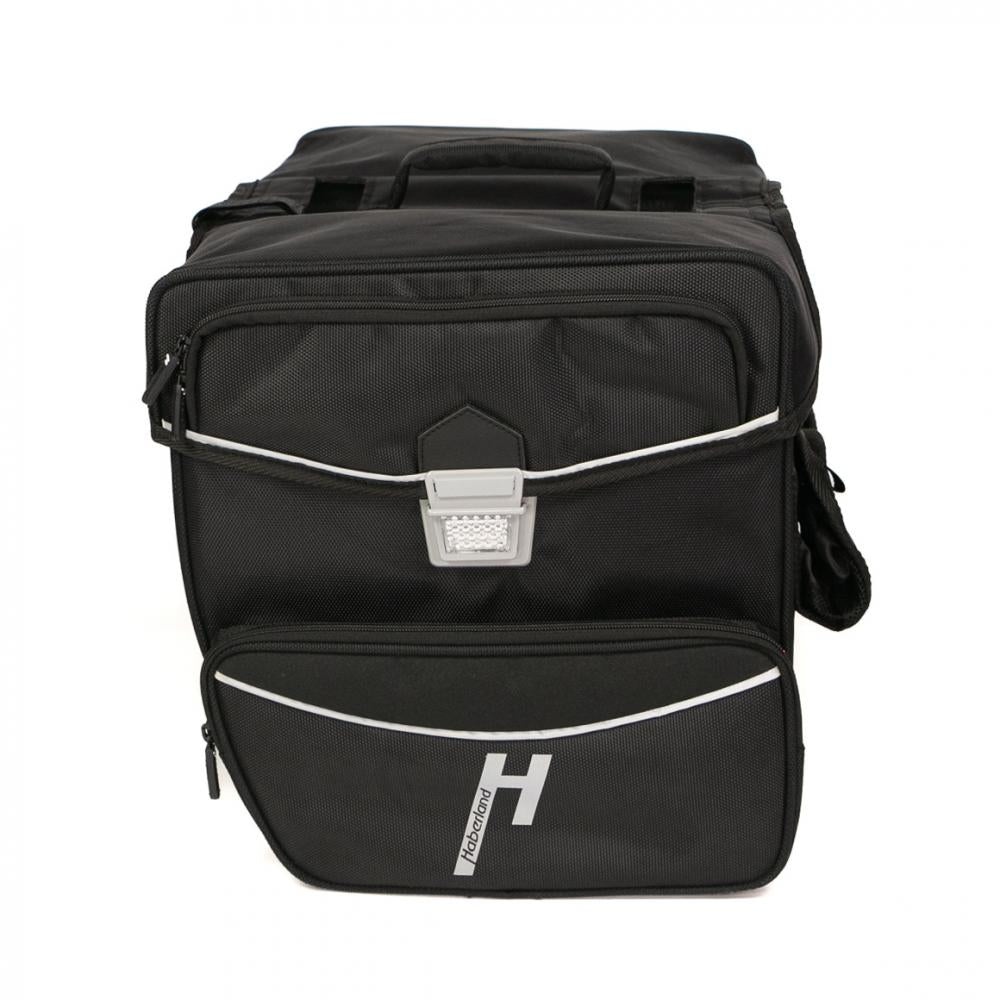 Haberland Doppeltasche Touring Max schwarz - große Gepäckträgertasche für Tourenrad