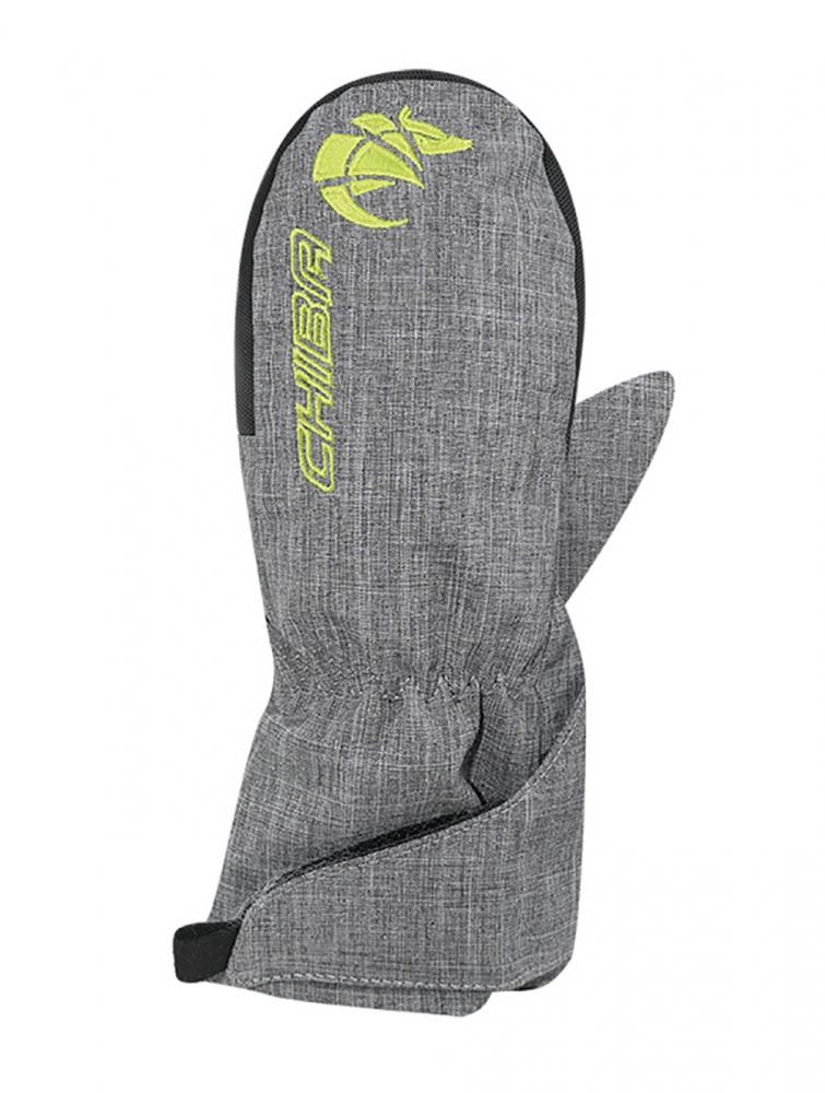 CHIBA Kids Basic Mitten - wasserdichte Kinder-Fäustlinge für Radsport, hellgrau, Gr. V