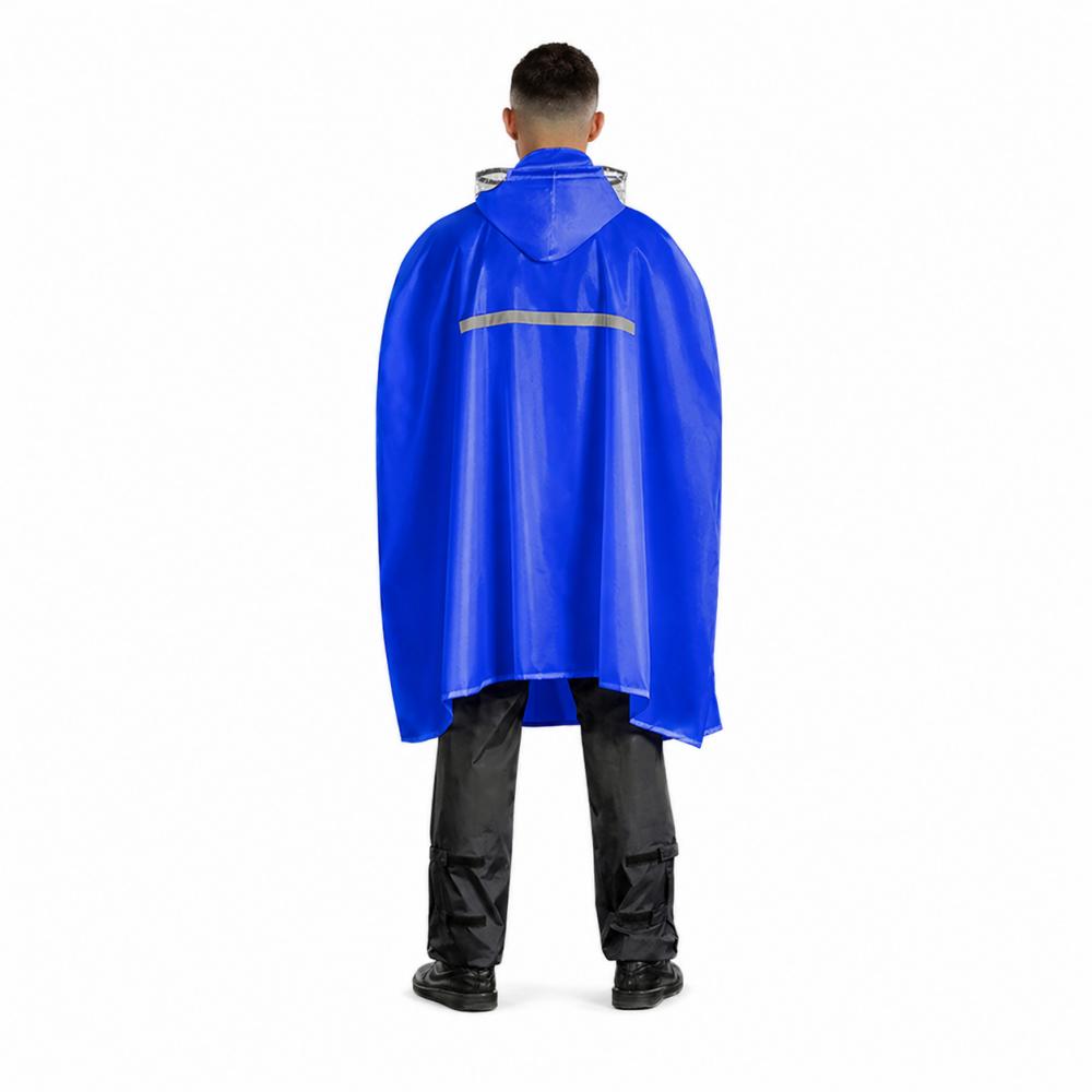 CHIBA Regenponcho - wasserdicht, winddicht, reflektierend, Größe M/L, royal