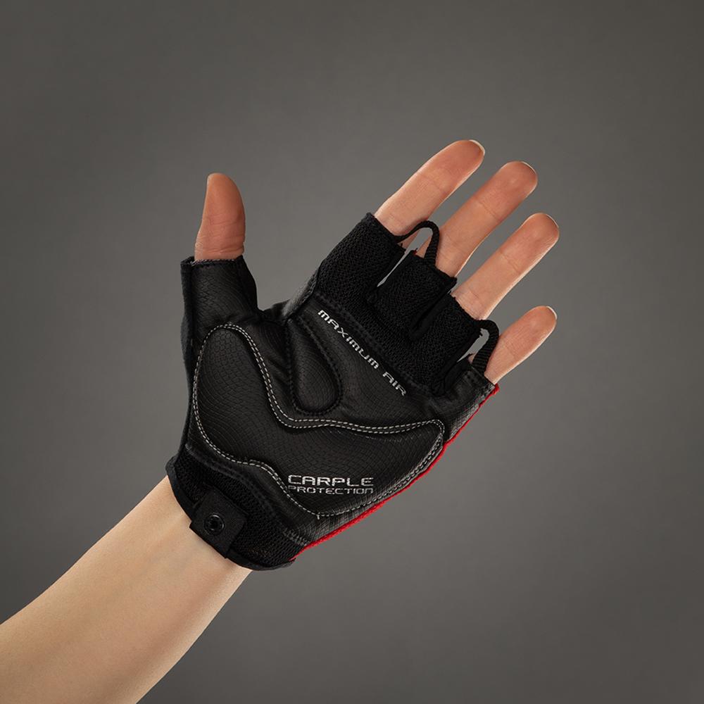 CHIBA Cool Air - Radhandschuhe kurzfinger, rot, S, atmungsaktiv, Gelpolster