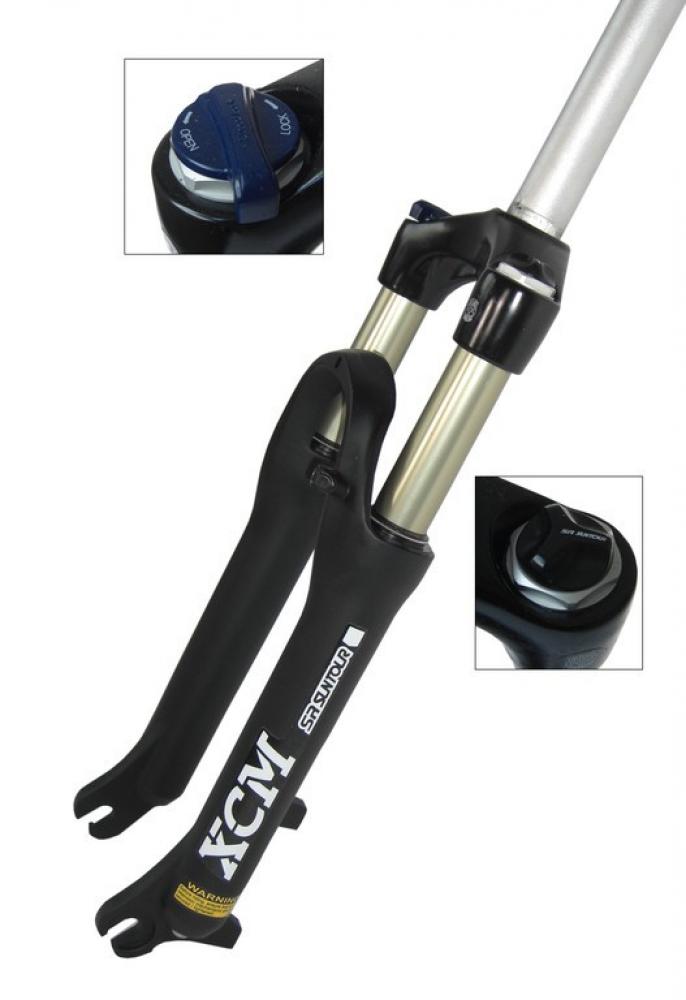 SR Suntour SF18 XCM JR-Air SL HLO 20\" Federgabel, 80mm Federweg, 1 1/8\" Aluminium-Schaft, für Scheibenbremsen, Schnellspanner, geeignet für Reifen bis 2,2\", schwarz