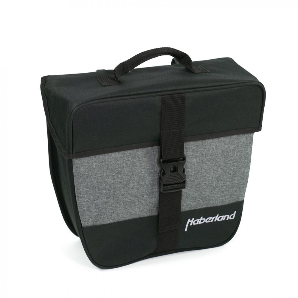 Haberland Einzeltasche 12 5l Einsteiger schwarz/silber - praktische Gepäckträgertasche in moderner Ausführung