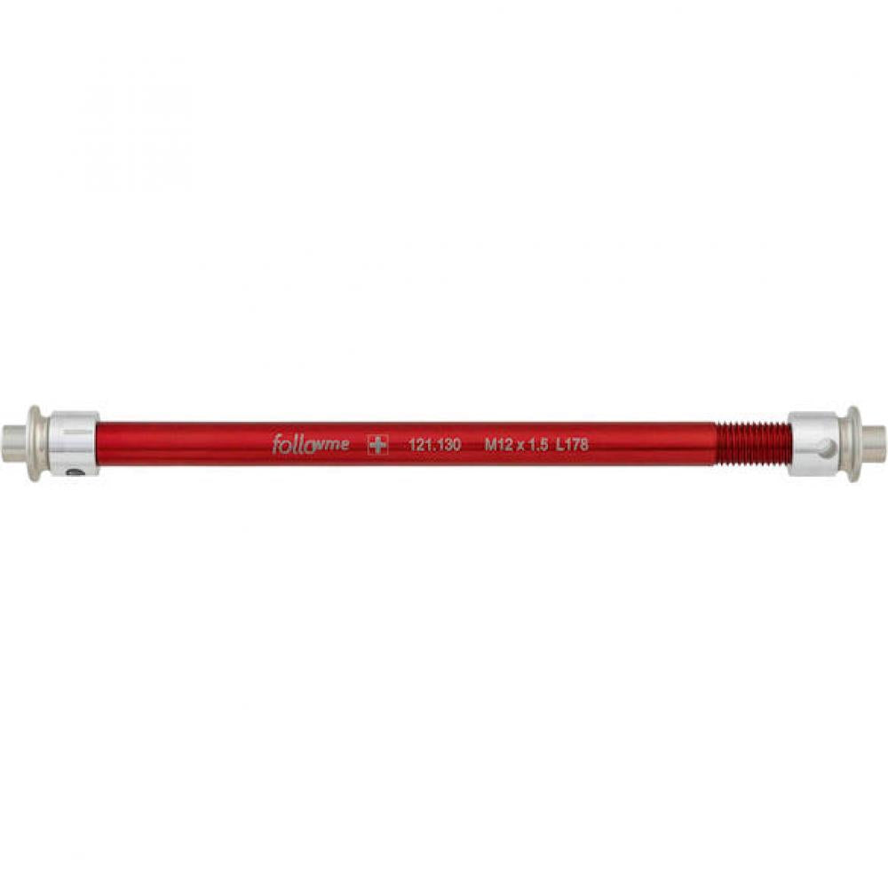 FollowMe Steckachse Zugrad 12 mm Aluminium M12x1,5x178 mm Rot - leichte Achse für FollowMe Tandem