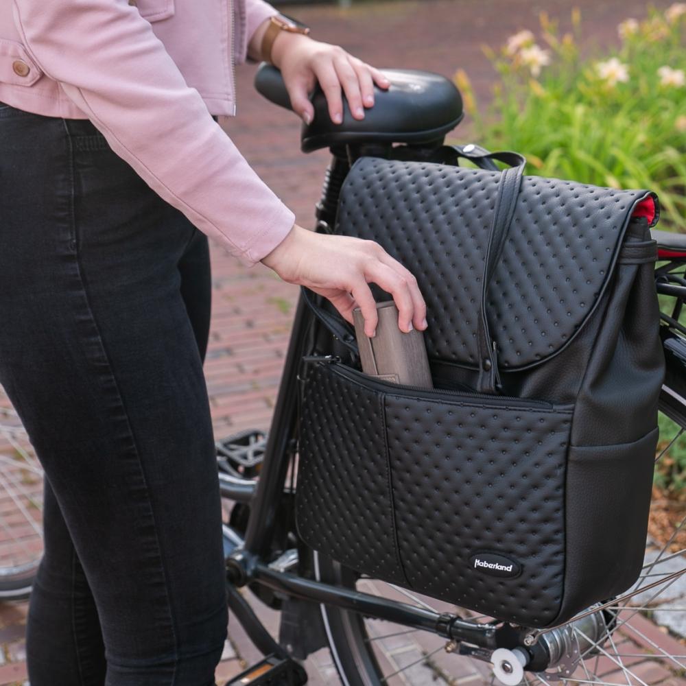 Haberland Business-Tasche Lifestyle schwarz - elegante Fahrradtasche für Laptop & Alltag