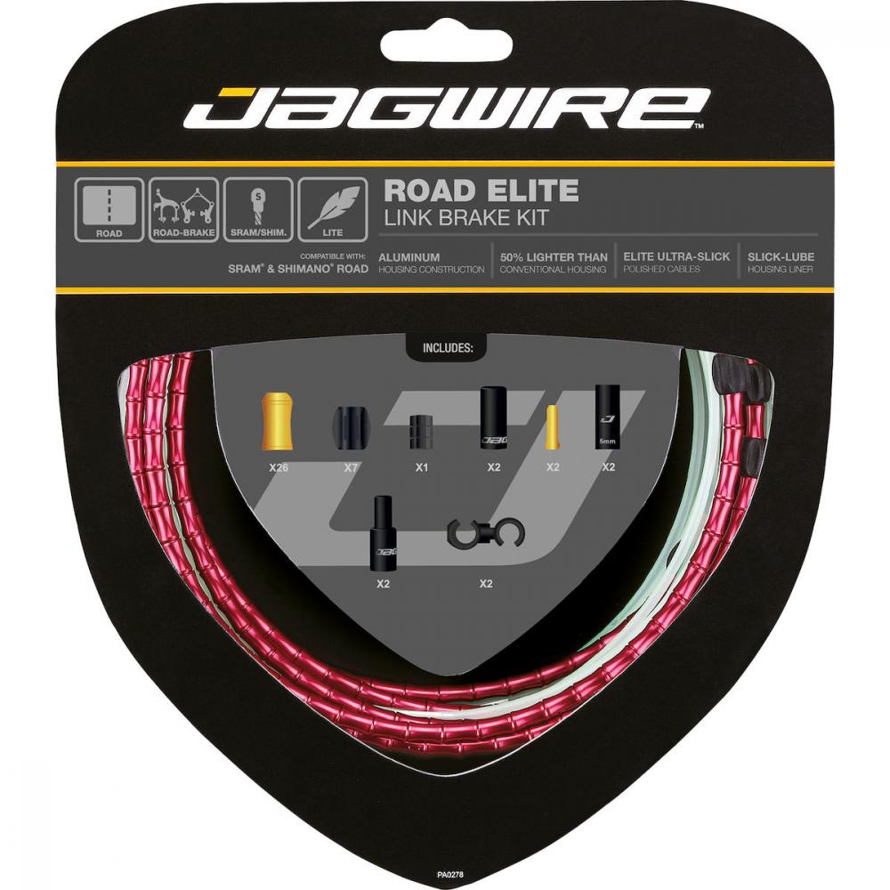 Jagwire Road Elite Link Bremszugset Rot - Leicht, präzise & langlebig