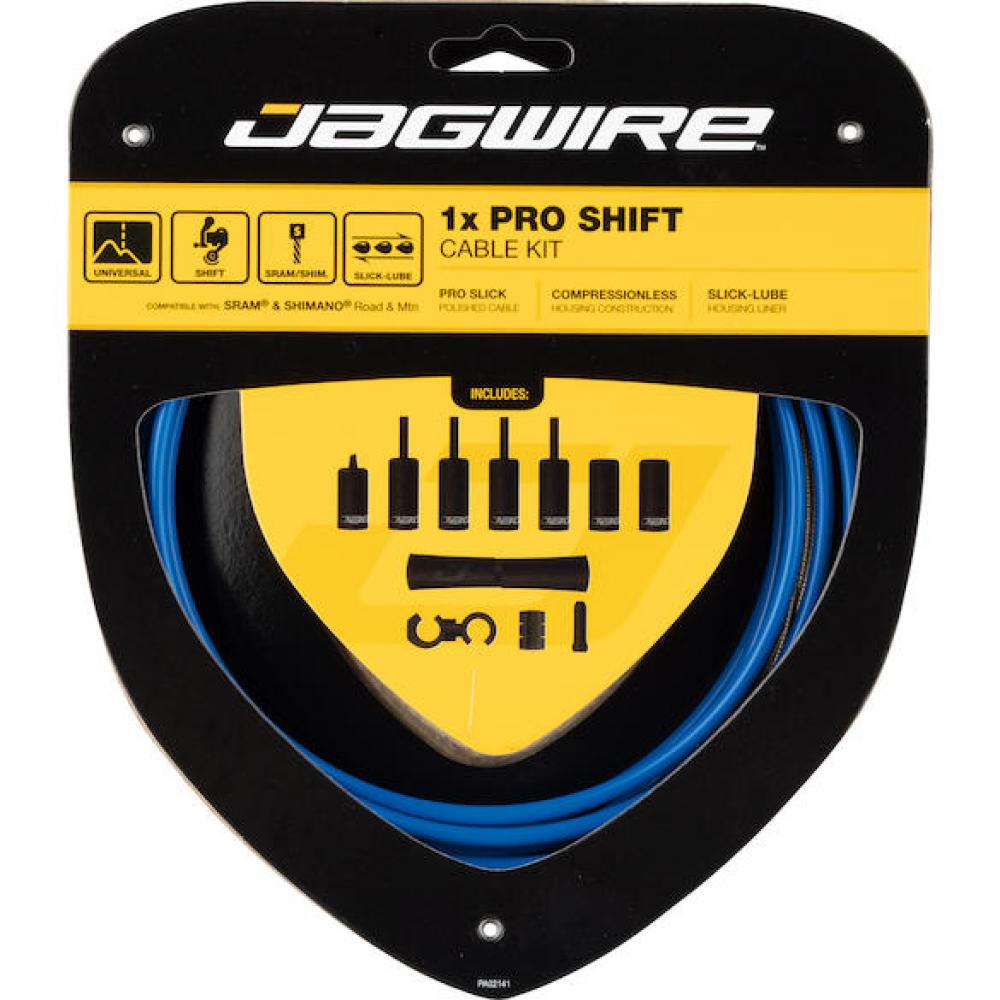 Jagwire Schaltzugset Road & Mountain Pro 1x Blau - präzise, leichtgängige Schaltperformance