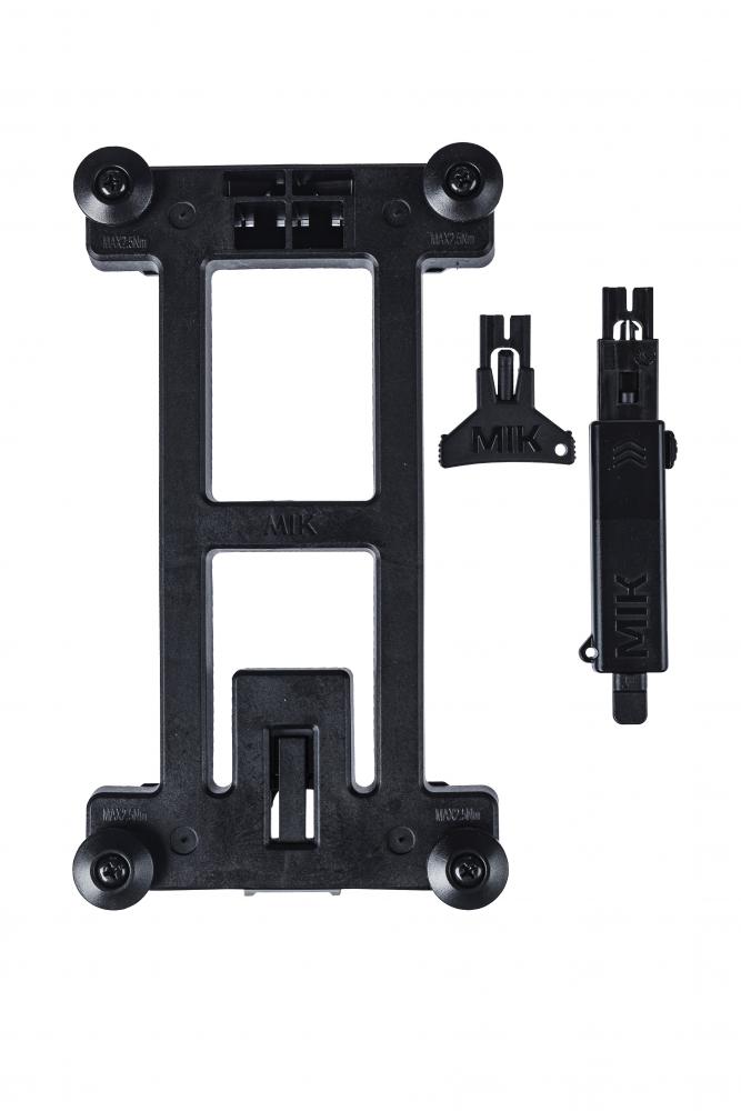 Basil MIK 2.0 Adapterplatte schwarz, abschließbar, für Fahrradkörbe und -taschen.