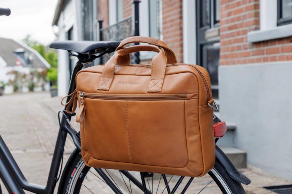 New Looxs Radtasche Luko Leather Cognac 15 Zoll - elegante Bike-Office-Tasche