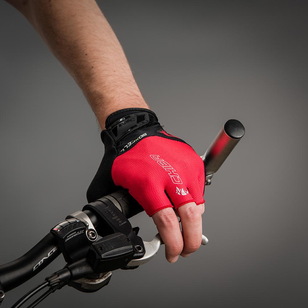 CHIBA BioXCell Air - Radhandschuhe kurz, rot, Größe M, atmungsaktiv mit Gelpolster