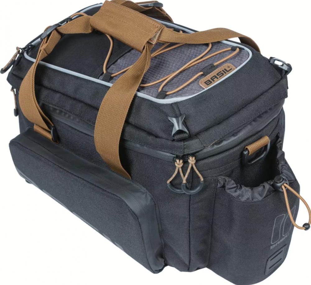 Basil Miles XL Pro Gepäckträgertasche schwarz/grau, 36L erweiterbar, wasserdicht, mit MIK 2.0 System.