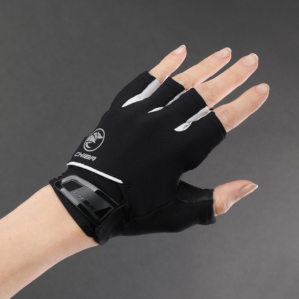 CHIBA BioXCell Lady - Damen Radhandschuhe schwarz, Größe M, gepolstert