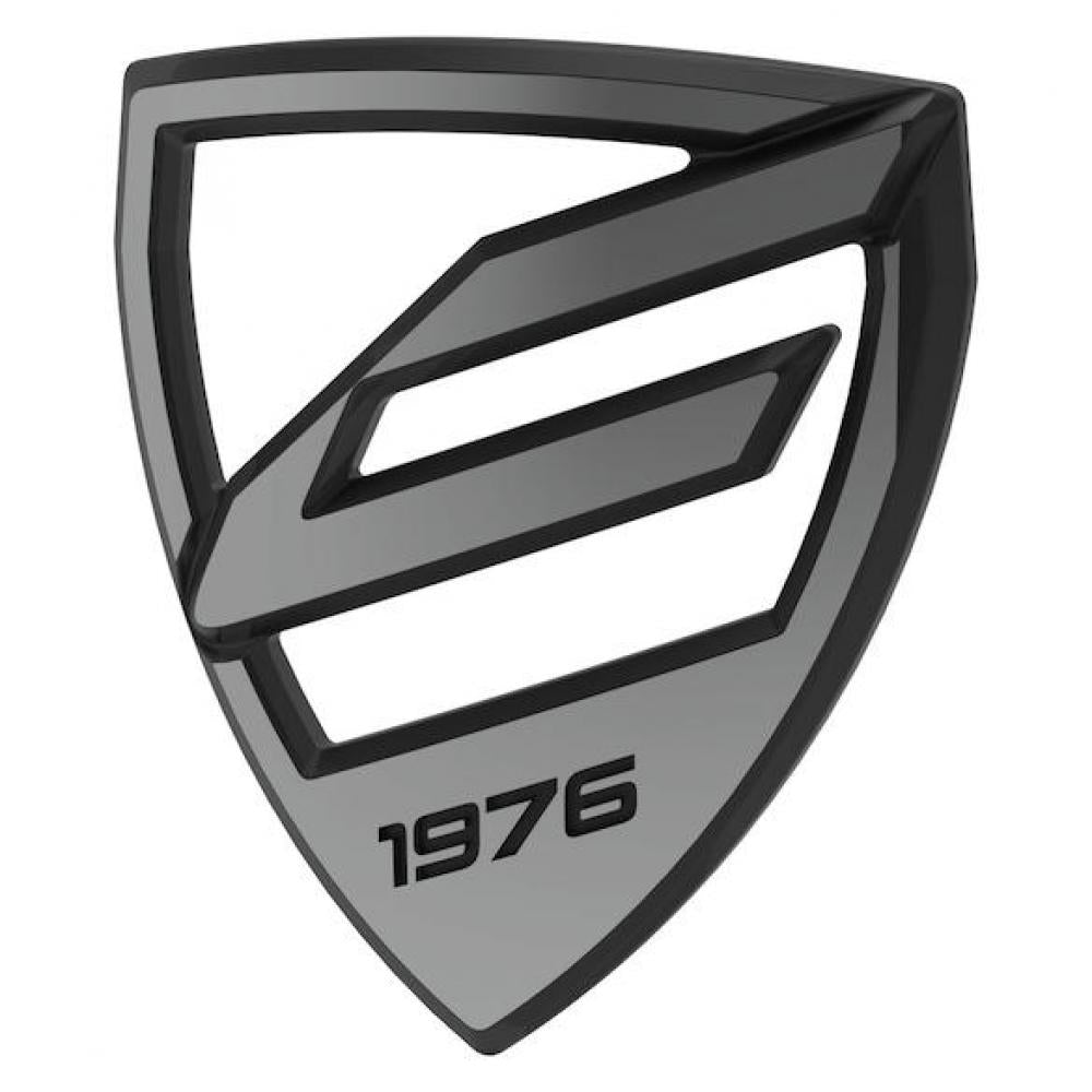 Centurion Steuerrohrplakette 45 mm Chrom/Schwarz - stilvolle Front für dein E-Bike